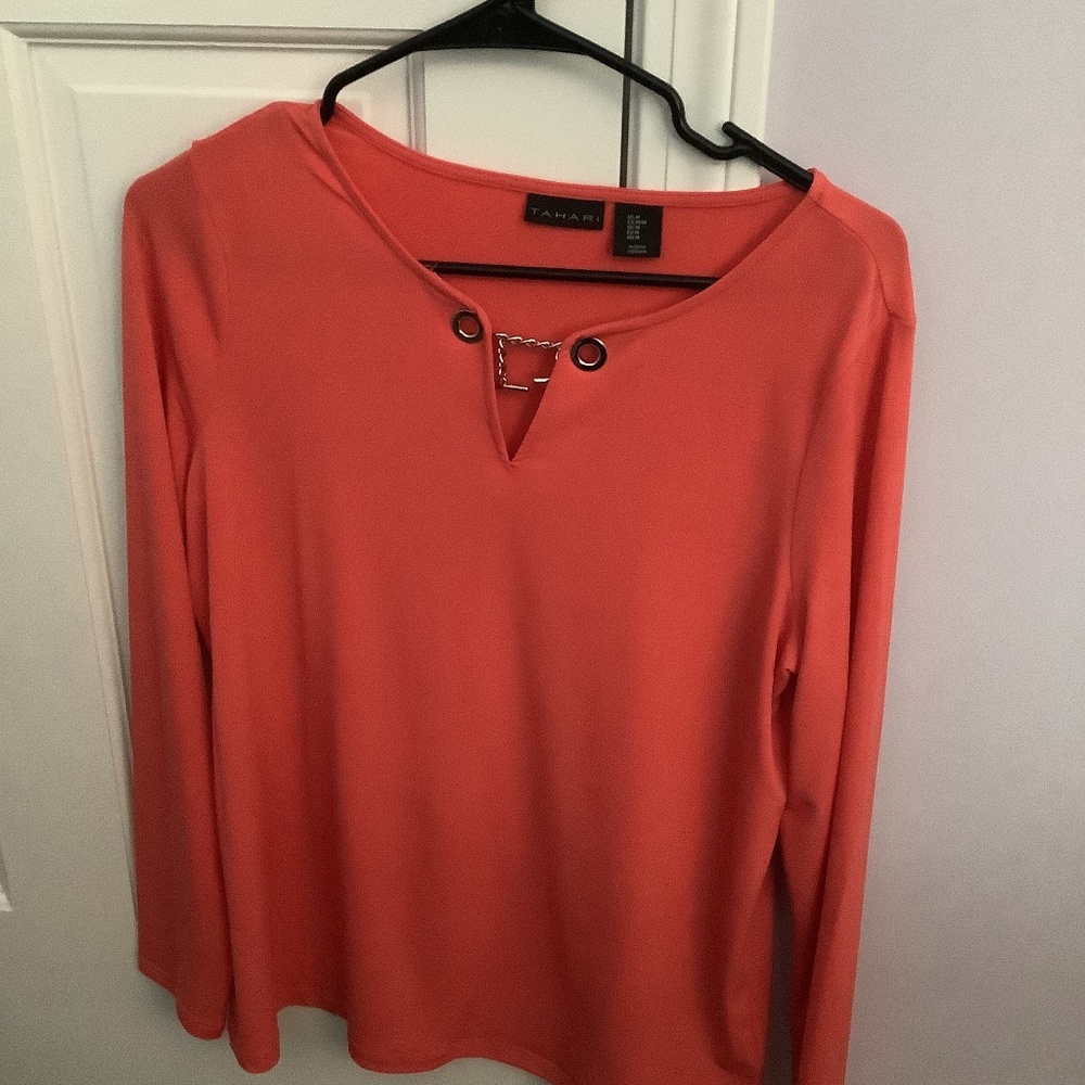 Tahari Orange Top